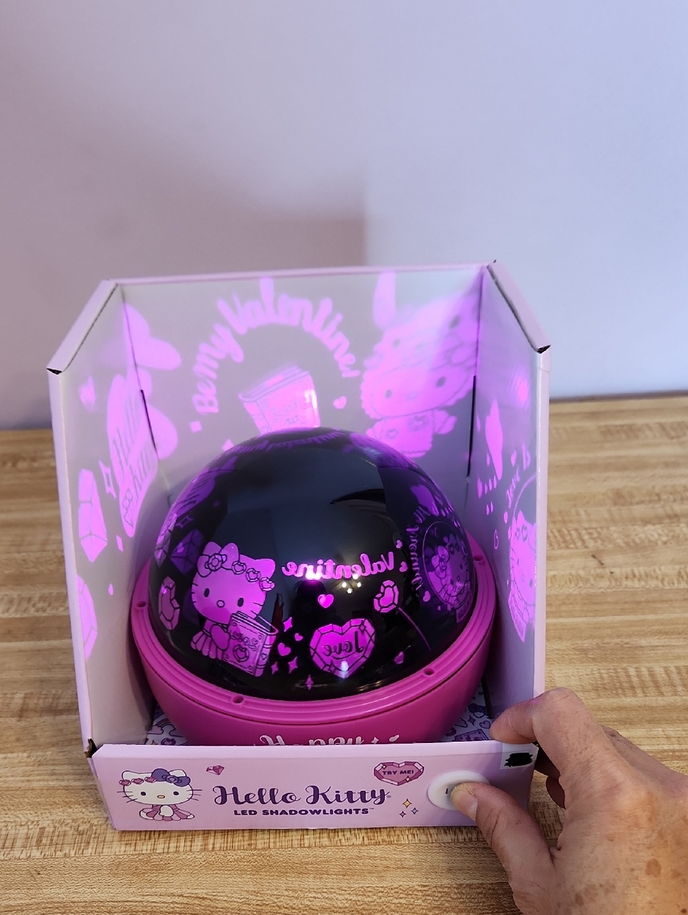 Hello Kitty Pink & Black LED Shadowlight Projector - Kids Toy